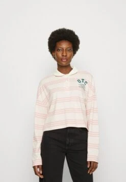 Marc O'Polo DENIM LONG SLEEVE STRIPED PLACED PRINT - Poloshirt - Multi/matte Rose