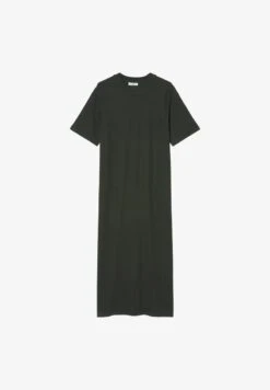 Marc O'Polo DENIM SHORTSLEEVE ROUNDNECK SLITS AT SIDESEAMS - Strickkleid - Cream Gold -Alltags Mode 0a56b3357ca24f0380e736dfe647c8a9