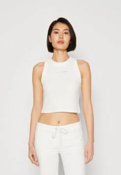 Marc O'Polo DENIM SLEEVELESS CHEST PRINT - Top - Egg White