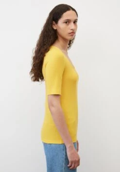 Marc O'Polo DENIM MODERN HALFSLEEVE SQUARE NECKLINE - T-Shirt Basic - Cream Gold -Alltags Mode 1372c1b2540e4a388b0e96d49ede28eb