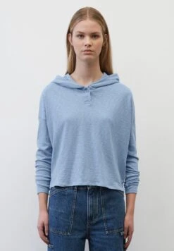Marc O'Polo DENIM CROPPED AUS SOFTEM - Kapuzenpullover - Soft Sky Blue