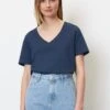 Marc O'Polo DENIM V-NECK- REGULAR - T-Shirt Basic - Admiral