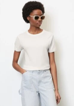 Marc O'Polo DENIM RUNDHALS MIT STRUKTUR AUS - T-Shirt Basic - Scandinavian White