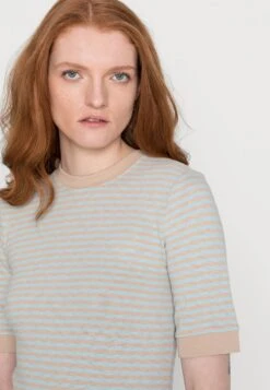 Marc O'Polo DENIM MODERN HALFSLEEVE SLIM FIT STRIPED - T-Shirt Print - Multi/misty Maze -Alltags Mode 335ff2a11b9e46898497a6e08e44db22