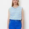 Marc O'Polo DENIM ÄRMELLOSES STREIFEN LOOSE - T-Shirt Print - Multi Mediterranean Blue