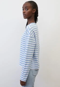 Marc O'Polo DENIM RINGEL-LONGSLEEVE LOOSE AUS - Langarmshirt - Multi Soft Sky Blue -Alltags Mode 489498e424bd4ce0b13d80de25572efb