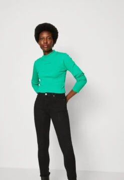 Marc O'Polo DENIM LONG SLEEVE STAND UP COLLAR SLIM FIT CROPPED - Langarmshirt - Neptune -Alltags Mode 54f4ea1e7f1c4ba69ac9c2254d6f5efb