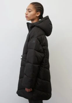 Marc O'Polo DENIM PUFFER MIDI COAT WITH HOOD - Wintermantel - Black -Alltags Mode 6082bde2136a4f5dbf2b86b7e3bdf874