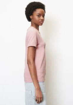Marc O'Polo DENIM RUNDHALS MIT STRUKTUR AUS - T-Shirt Basic - Matte Rose -Alltags Mode 74791e866a06412ea6b85d67f6233def