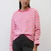Marc O'Polo DENIM LONGSLEEVE CREWNECK STRIPED - Langarmshirt - Multi Fresh Fuschia