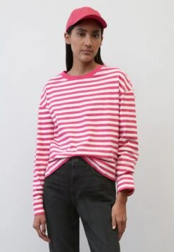 Marc O'Polo DENIM LONGSLEEVE CREWNECK STRIPED - Langarmshirt - Multi Fresh Fuschia