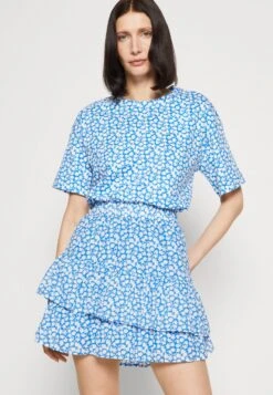 Marc O'Polo DENIM SKIRT ELASTIC WAIST GATHERING RUFFLE - Minirock - Multi/mediterranean Blue -Alltags Mode 7dc0f8733d954ac186f3d17ad350c7a4