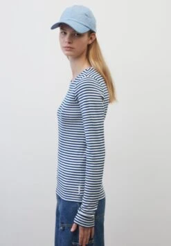 Marc O'Polo DENIM STREIFEN-SLIM AUS STRETCHIGEM - Langarmshirt - Blue -Alltags Mode 7e31b5d3d2bd4ec09652a91d6e613fe7