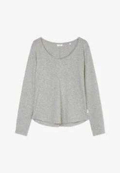 Marc O'Polo DENIM LONGSLEEVE V-NECK - Langarmshirt - Stone Melange -Alltags Mode 8335079729d0405095a9244958a9f900