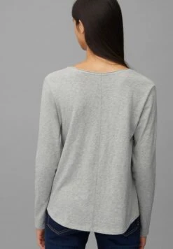 Marc O'Polo DENIM LONGSLEEVE V-NECK - Langarmshirt - Stone Melange -Alltags Mode 846f051d3cd64d04b971c6cd755c4648