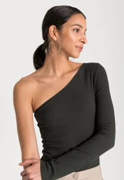 Marc O'Polo DENIM ONE SHOULDER - Langarmshirt - Midnight Emerald -Alltags Mode 9236b77b8df749599933ac18a1eed671