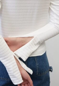 Marc O'Polo DENIM LANGARM SLIM CROPPED IN ELASTIS - Langarmshirt - Scandinavian White -Alltags Mode 96f9c848747345dd97e2cad2b3721c9d