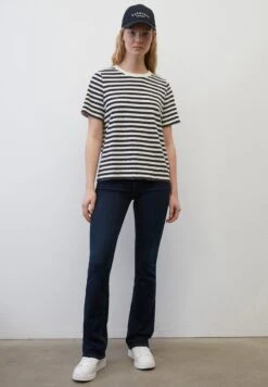 Marc O'Polo DENIM RINGEL- AUS GARNGEFÄRBTEM SLUB-JE - T-Shirt Print - Multi Navy Teal -Alltags Mode 9872ee5e131947419cbfc54bcffb4b94