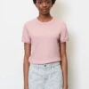 Marc O'Polo DENIM RUNDHALS MIT STRUKTUR AUS - T-Shirt Basic - Matte Rose