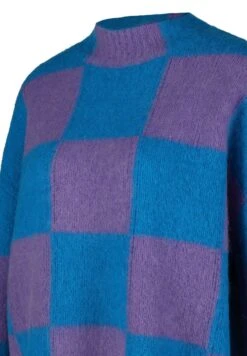 Marc O'Polo DENIM WITH CHECK CRYSTAL SEAS - Strickpullover - Blue -Alltags Mode b6005a9e9f7e44cdb1b0230da273c31a