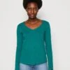 Marc O'Polo DENIM LONGSLEEVE V NECK REGULAR FIT - Langarmshirt - Green
