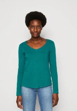 Marc O'Polo DENIM LONGSLEEVE V NECK REGULAR FIT - Langarmshirt - Green