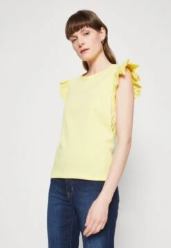 Marc O'Polo DENIM SLEEVELESS RUFFLES AT ARMHOLE - T-Shirt Print - Buttercup -Alltags Mode c6d281c287094f299113418f3e263016