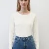 Marc O'Polo DENIM CREW NECK REGULAR FIT - Langarmshirt - Scandinavian White