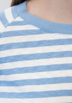 Marc O'Polo DENIM RAGLAN-STREIFEN- REGULAR AUS - Langarmshirt - Multi Soft Sky Blue -Alltags Mode d6a7f2d3d530484aac3e3229c37313d8