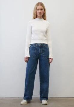 Marc O'Polo DENIM LANGARM SLIM CROPPED IN ELASTIS - Langarmshirt - Scandinavian White -Alltags Mode d83efcc8310b444599487286aa17e54c