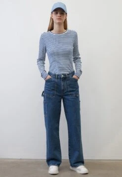 Marc O'Polo DENIM STREIFEN-SLIM AUS STRETCHIGEM - Langarmshirt - Blue -Alltags Mode e3f401b0676f432f9d6b357d9dfeccf2