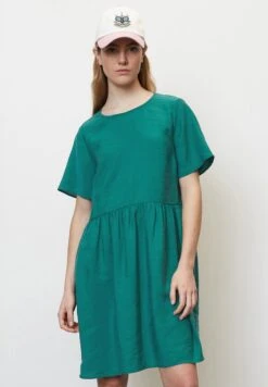 Marc O'Polo DENIM KURZES MIT GERAFFTER TAILLE AUS FLIESSEND - Freizeitkleid - Blue