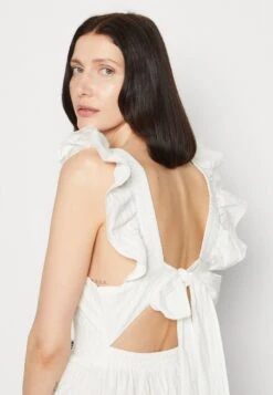 Marc O'Polo DENIM DRESS FRILL SLEEVE - Freizeitkleid - Egg White -Alltags Mode e51ca593218247f2a21e2bc86116b989