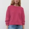 Marc O'Polo DENIM RUNDHALS CROPPED AUS SOFTEM SCH - Strickpullover - Fresh Fuschia