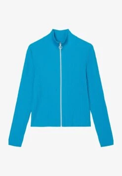 Marc O'Polo DENIM STEHKRAGEN-MIT ZIPPER CROPPED AUS SOF - Strickjacke - Navy Teal -Alltags Mode eac31a0a1a074fe6b702494e0b673834 2