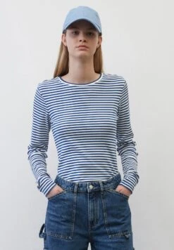 Marc O'Polo DENIM STREIFEN-SLIM AUS STRETCHIGEM - Langarmshirt - Blue -Alltags Mode ee35ae54ff244a11a60275b0725c774d 1