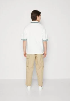 Marc O'Polo DENIM SHORT SLEEVE BUTTON PLACKET TIPPING WORDING CUFF - Poloshirt - Egg White -Alltags Mode fc9aa0d0139d41188b144fddc434b758