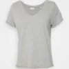 Marc O'Polo DENIM SHORT SLEEVE V NECK - T-Shirt Basic - Grey Melange