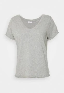 Marc O'Polo DENIM SHORT SLEEVE V NECK - T-Shirt Basic - Grey Melange