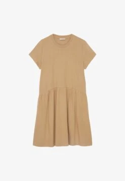 Marc O'Polo DENIM DRESS T-SHIRT STYLE HEAVY RAW RUFFLES - Jerseykleid - Bright Chestnut -Alltags Mode febbb93e731a4334adff8b8f333c2bff