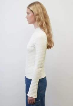 Marc O'Polo DENIM LANGARM SLIM CROPPED IN ELASTIS - Langarmshirt - Scandinavian White -Alltags Mode fec8f06e0d91462cb66a47074ae9e31a