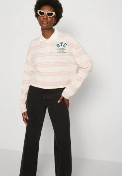 Marc O'Polo DENIM LONG SLEEVE STRIPED PLACED PRINT - Poloshirt - Multi/matte Rose -Alltags Mode ff418be9c6e543cd83d88889f85b5137